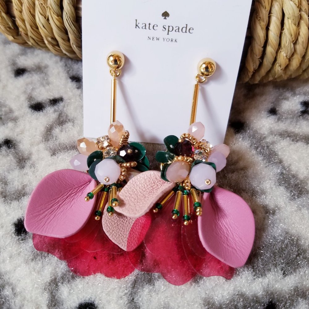 Kate Spade Vibrant Life Multi Pink Earrings Floral - Picture 3 of 7